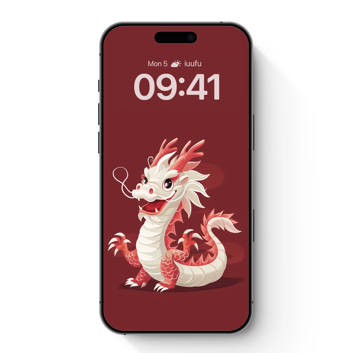 Charming Dragon in Festive Red: Whimsical Artistry