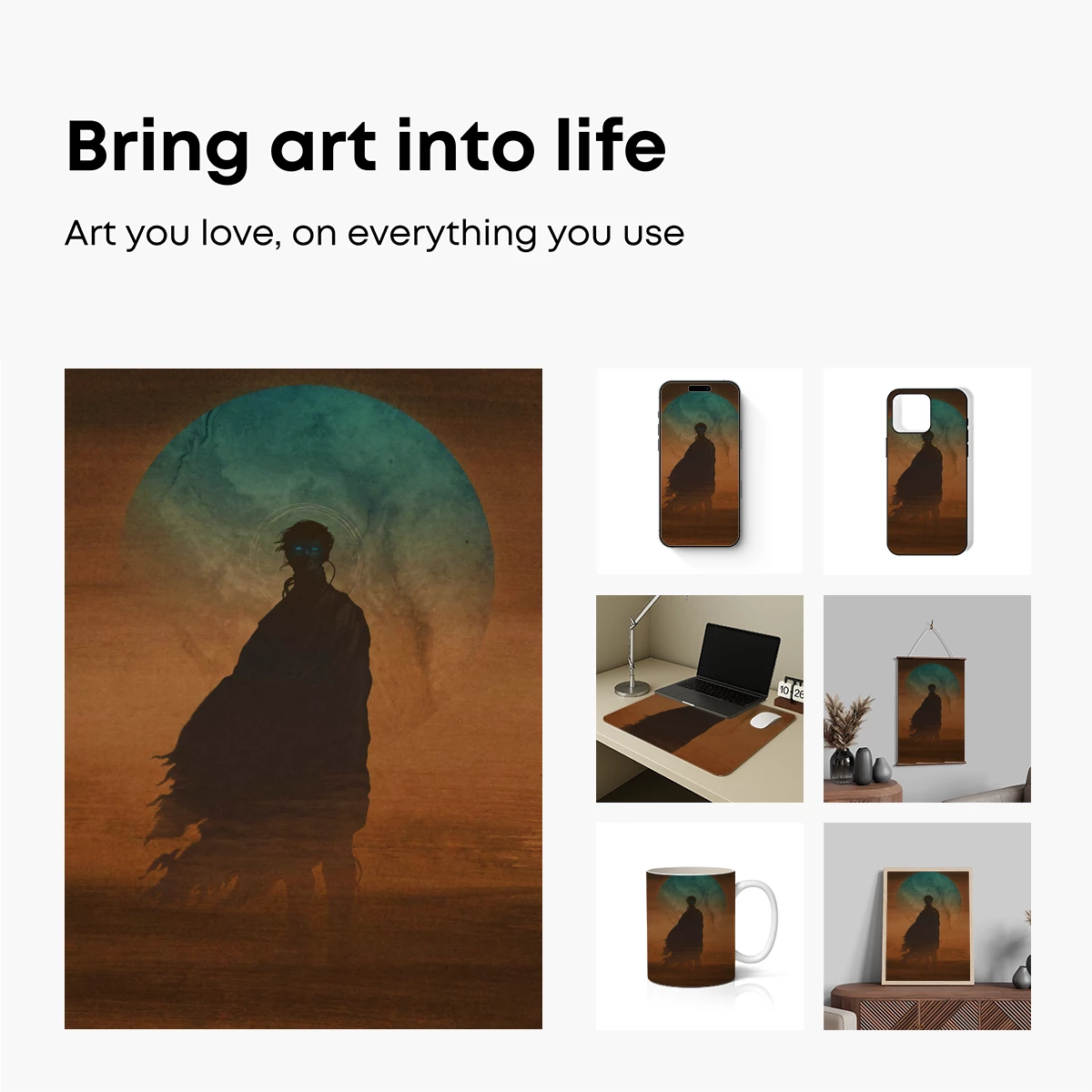 Ethereal Wanderer Under a Celestial Halo