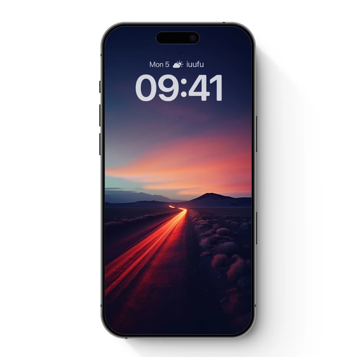 Desert Twilight: Light Trails Under a Cosmic Sky