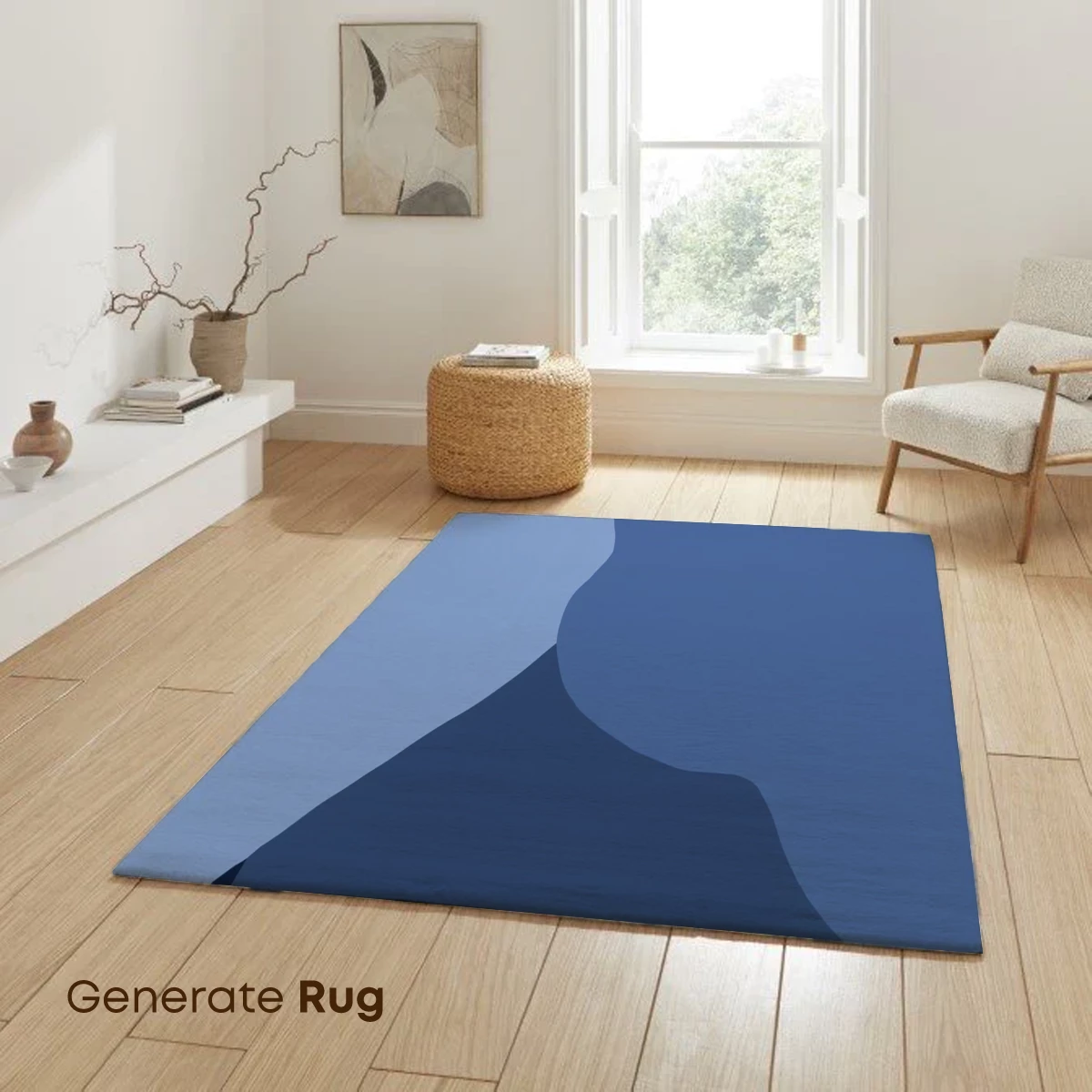 Abstract Blue Silhouette: A Study in Form and Shadow - Image 6