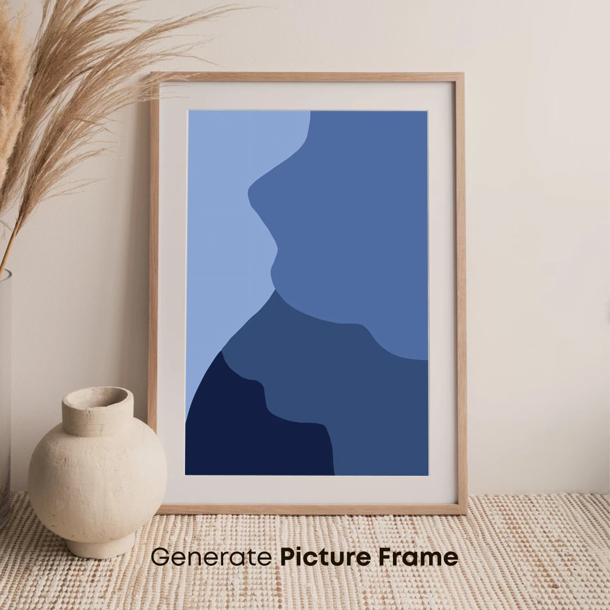 Abstract Blue Silhouette: A Study in Form and Shadow - Image 7