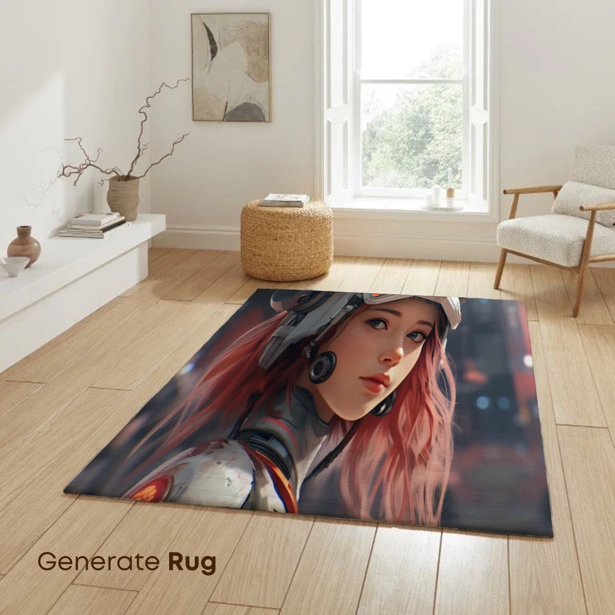 Cyberpunk Futurist: Pink-Haired Robot Warrior - Image 6