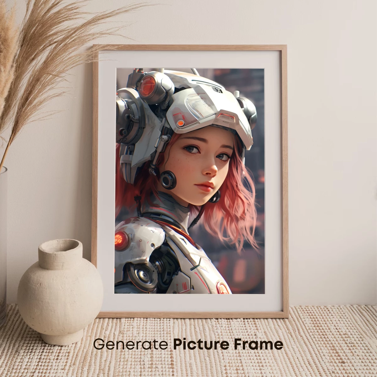 Cyberpunk Futurist: Pink-Haired Robot Warrior - Image 7