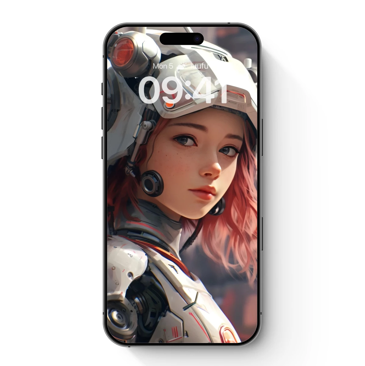 Cyberpunk Futurist: Pink-Haired Robot Warrior