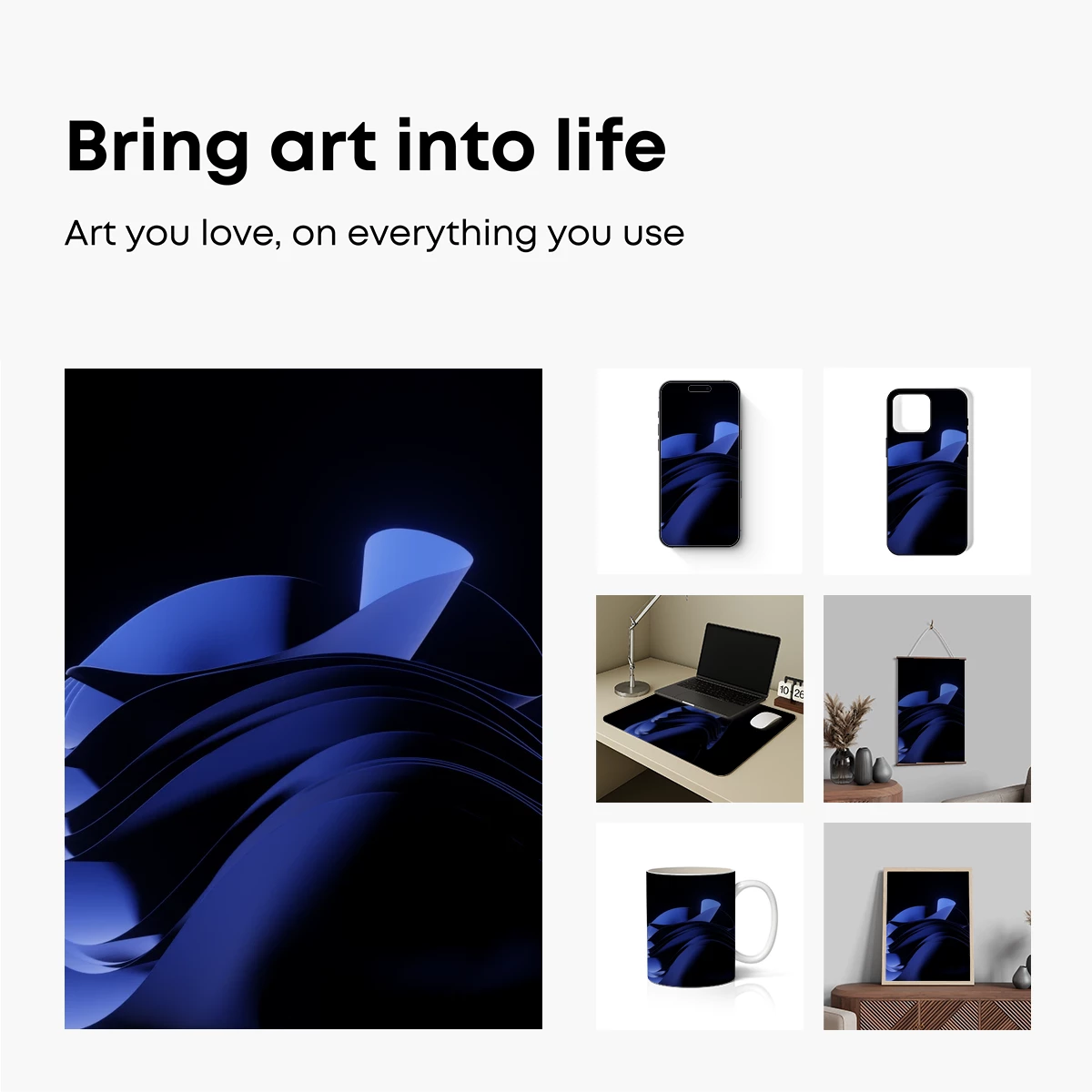 Ethereal Blue Spirals: A Dance of Light and Shadow - Image 2