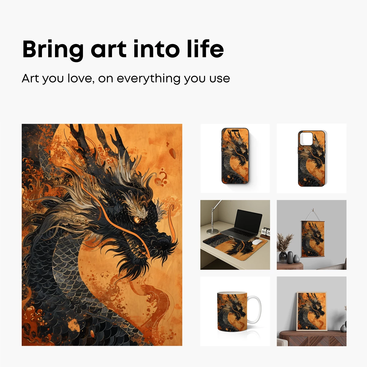 Ethereal Dragon in Golden Haze - Image 2