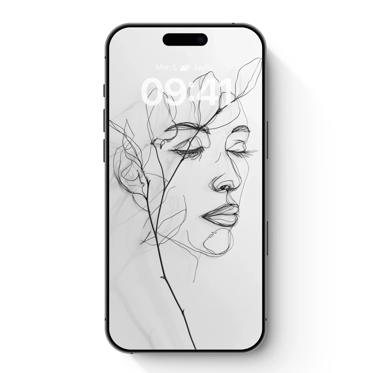 Ethereal Line Art: Face Entwined with Nature