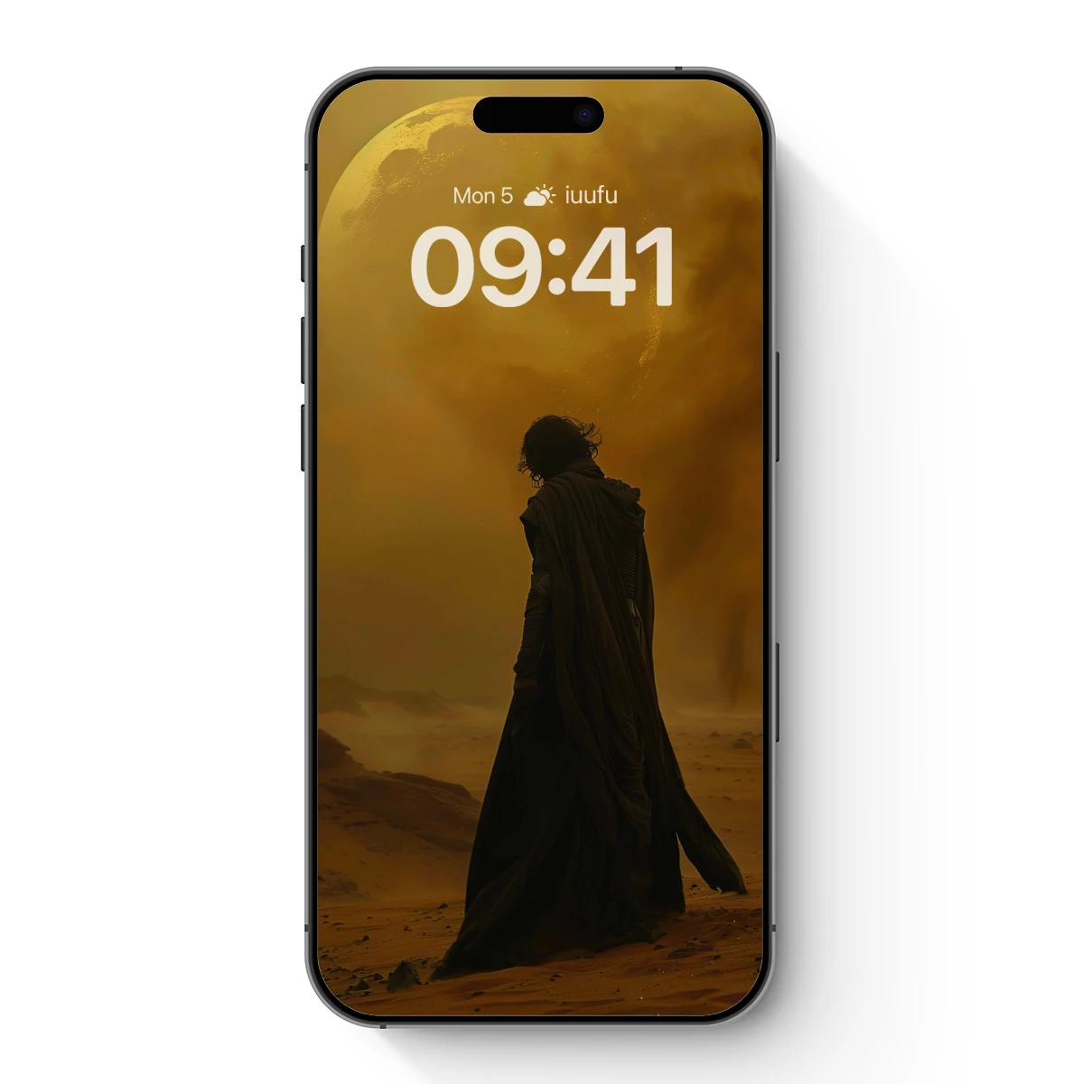 Desert Wanderer Under a Golden Moon