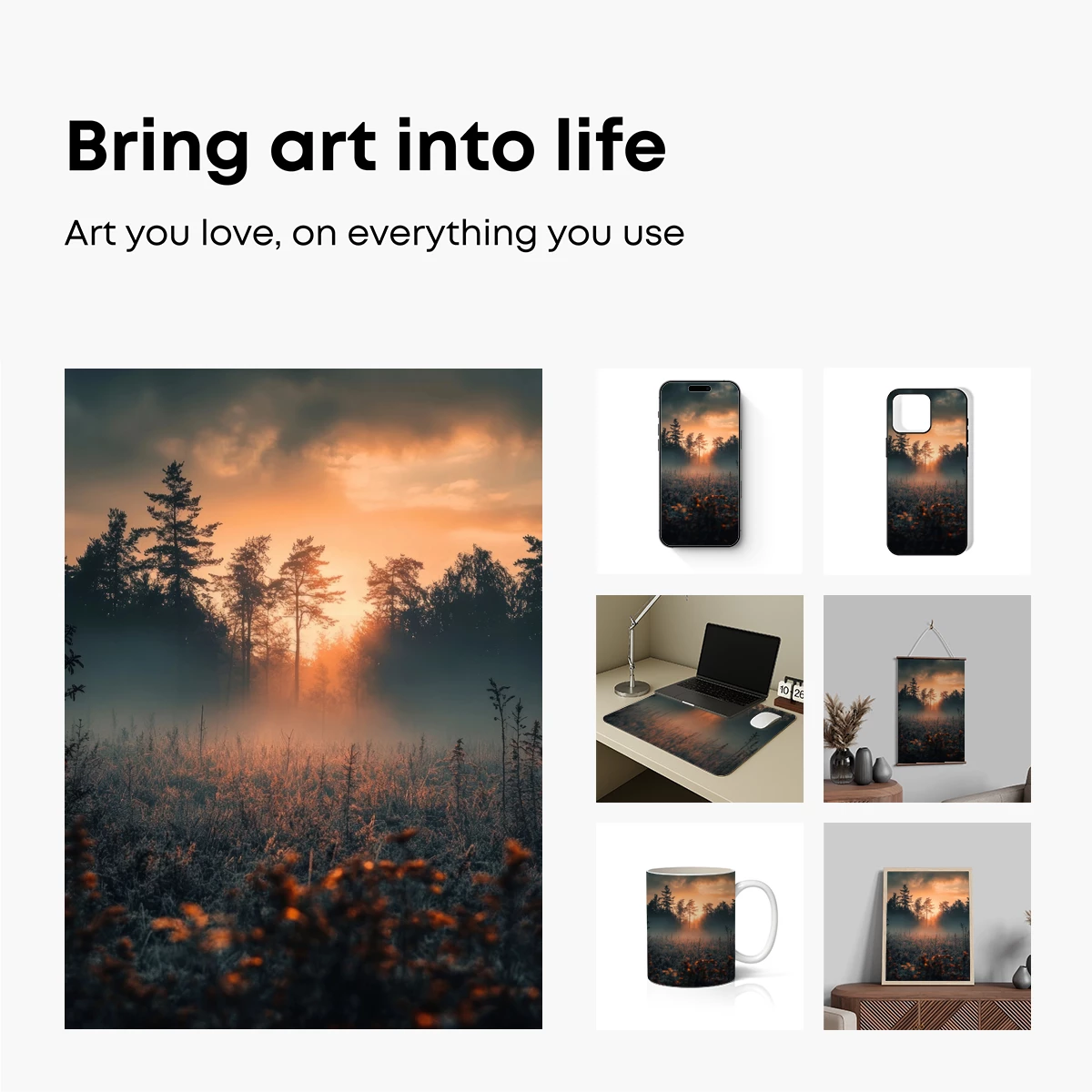 Golden Dawn in Misty Woods - Image 2