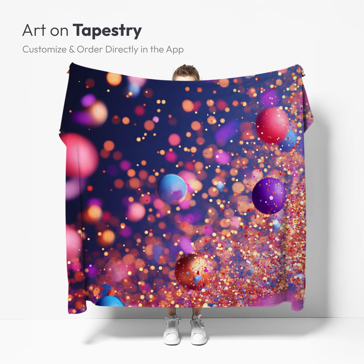 Cosmic Bokeh Symphony: Vibrant Spheres in Ethereal Dance - Image 4