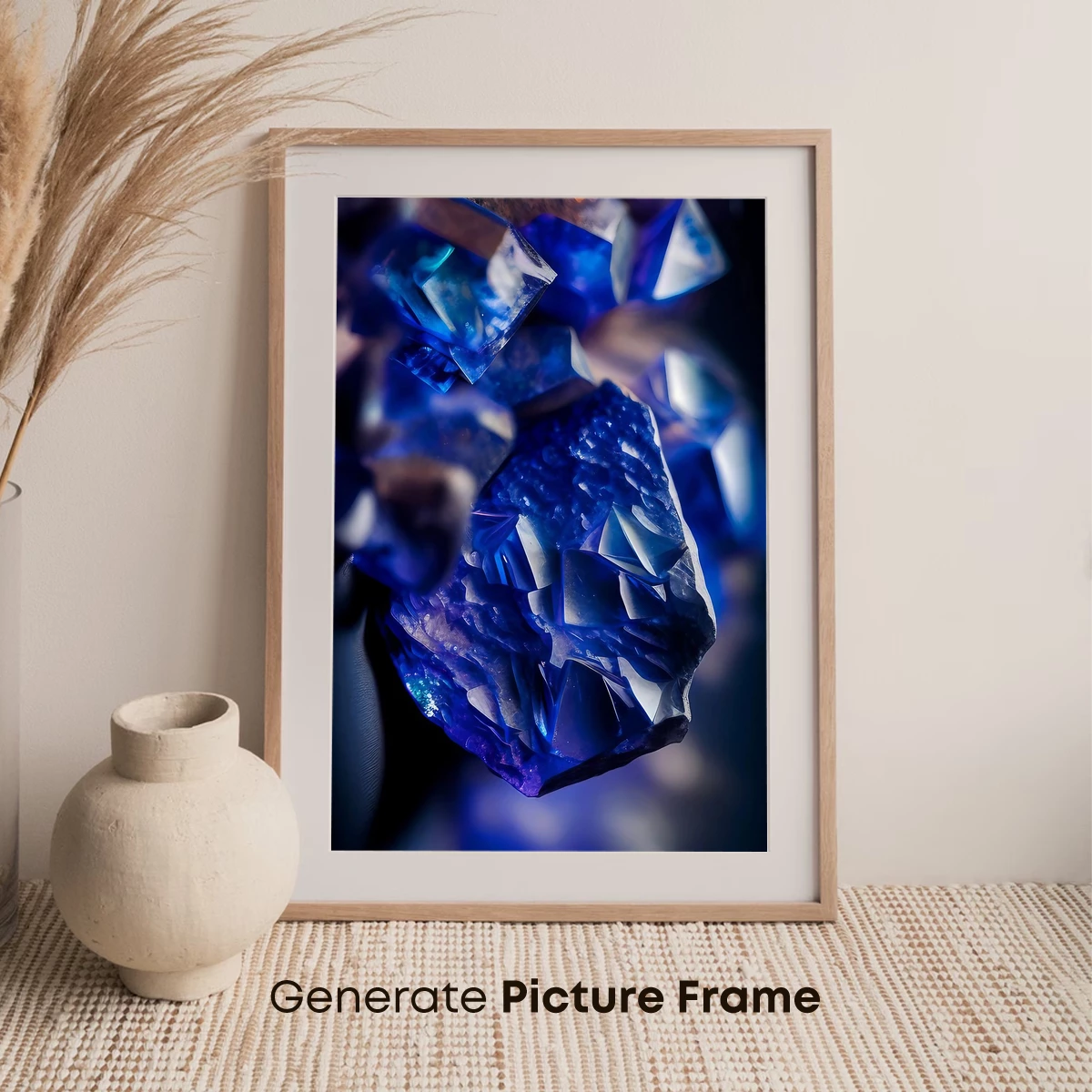 Crystaline Blue Odyssey: A Luminous Geode Fantasy - Image 7