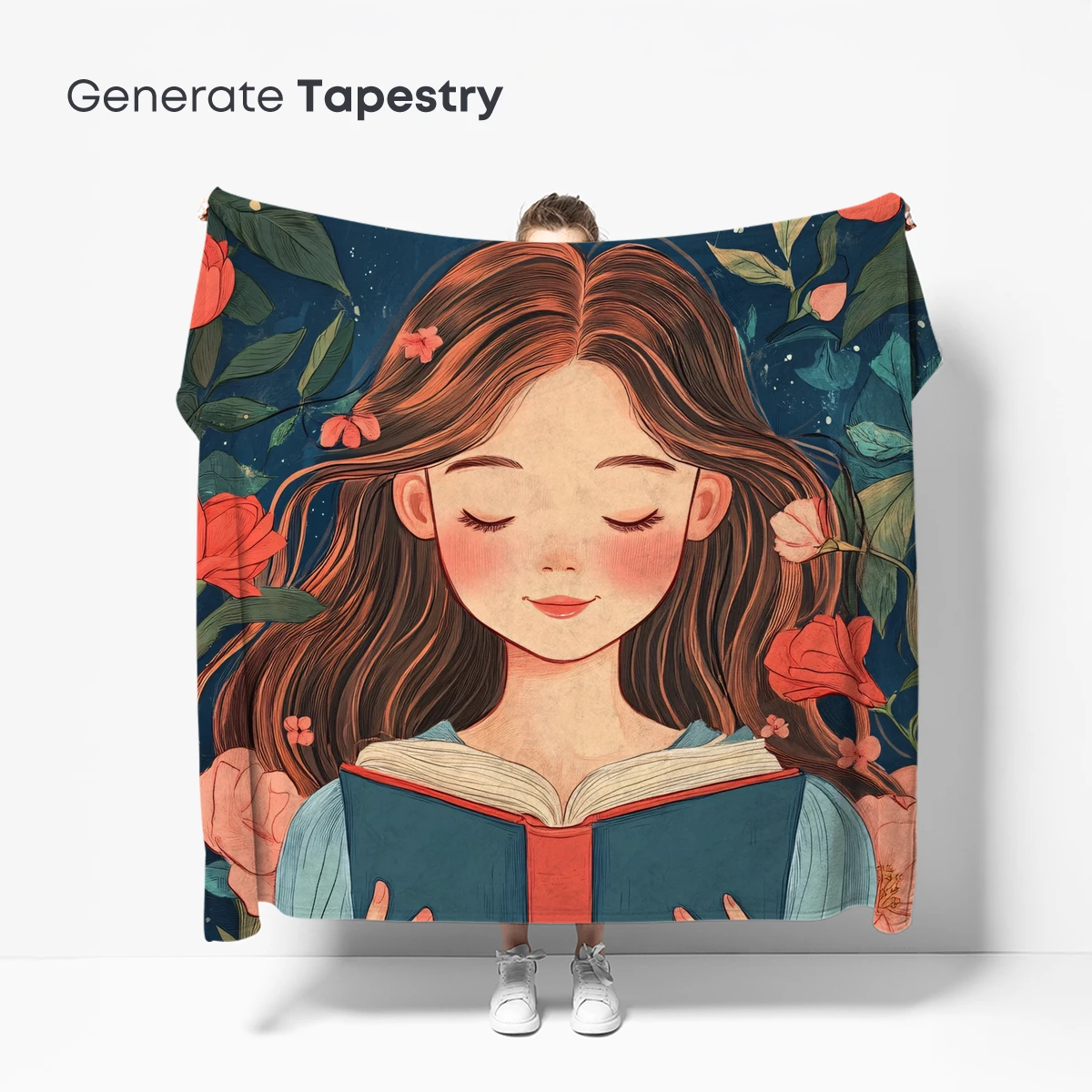 Enchanted Reader Amidst Floral Whispers - Image 5