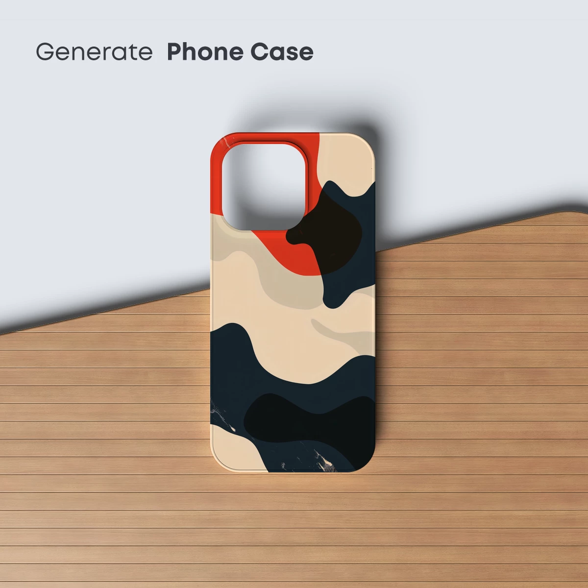 Abstract Fusion: Red, Black, and Cream Waves - Image 3