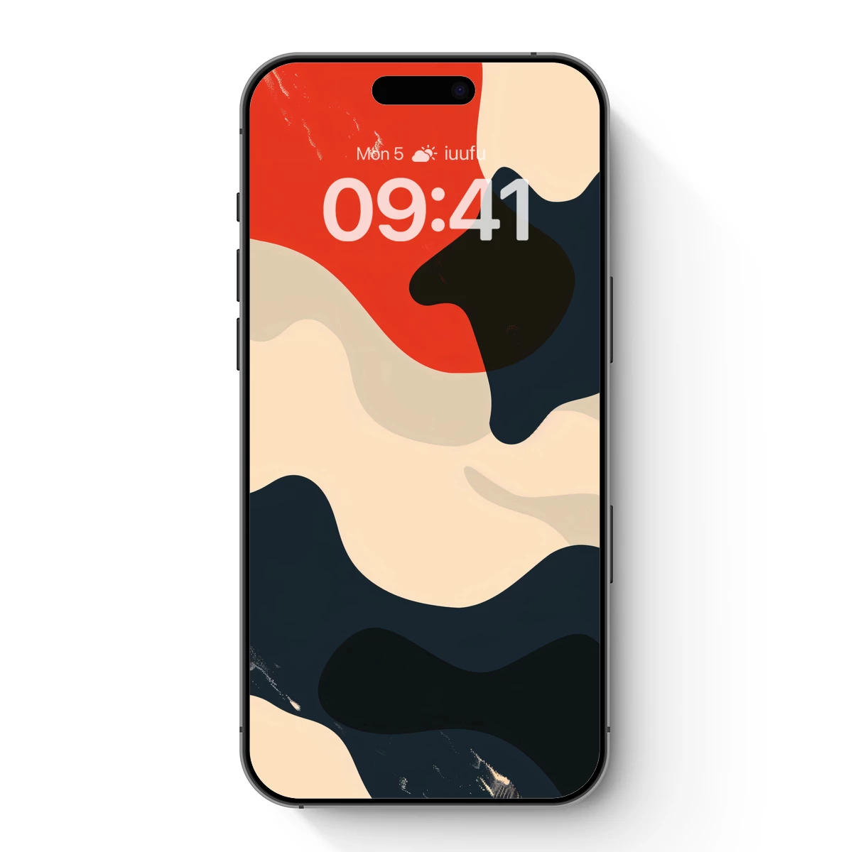 Abstract Fusion: Red, Black, and Cream Waves