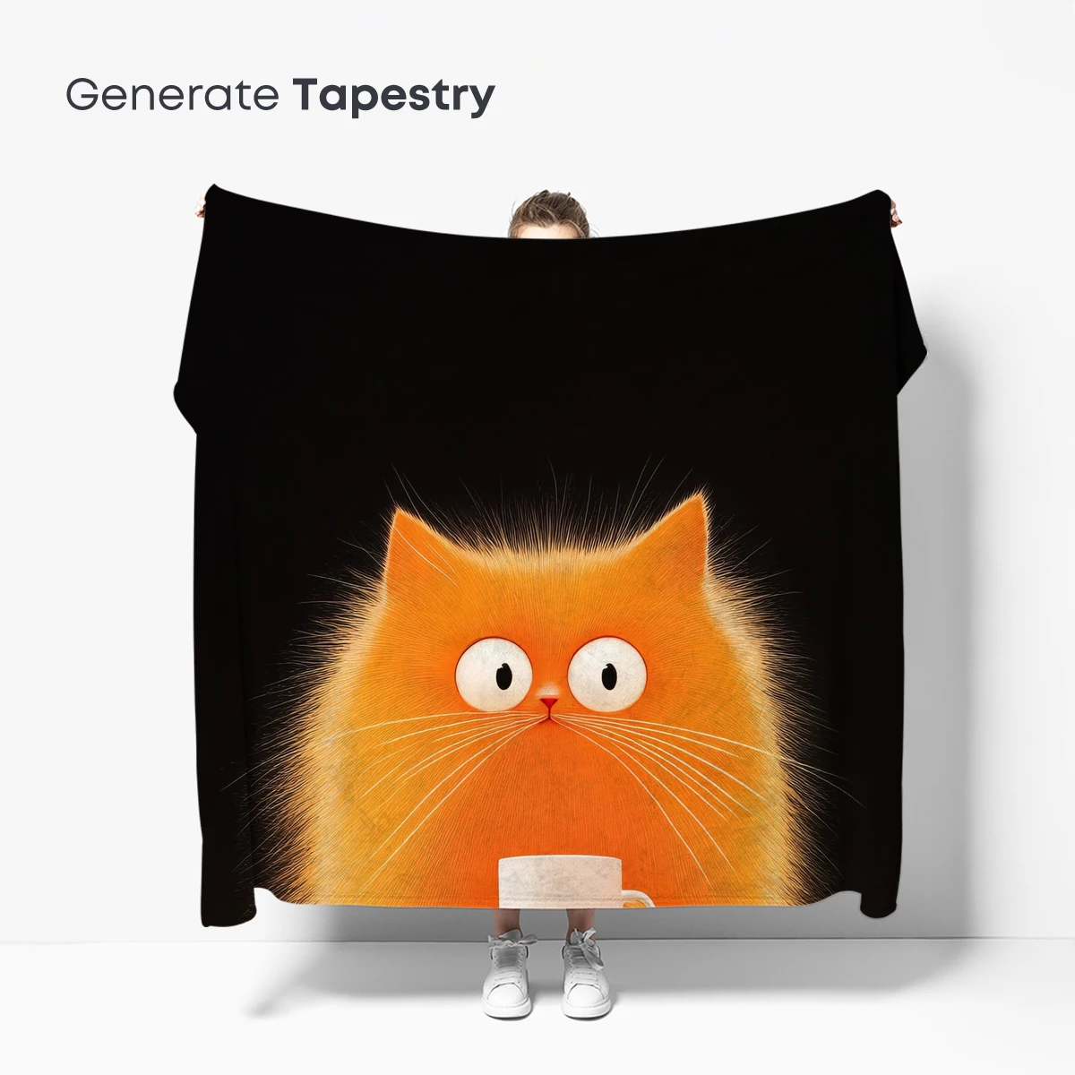 Cozy Cat with Coffee: Whimsical Cartoon Charm - Image 5