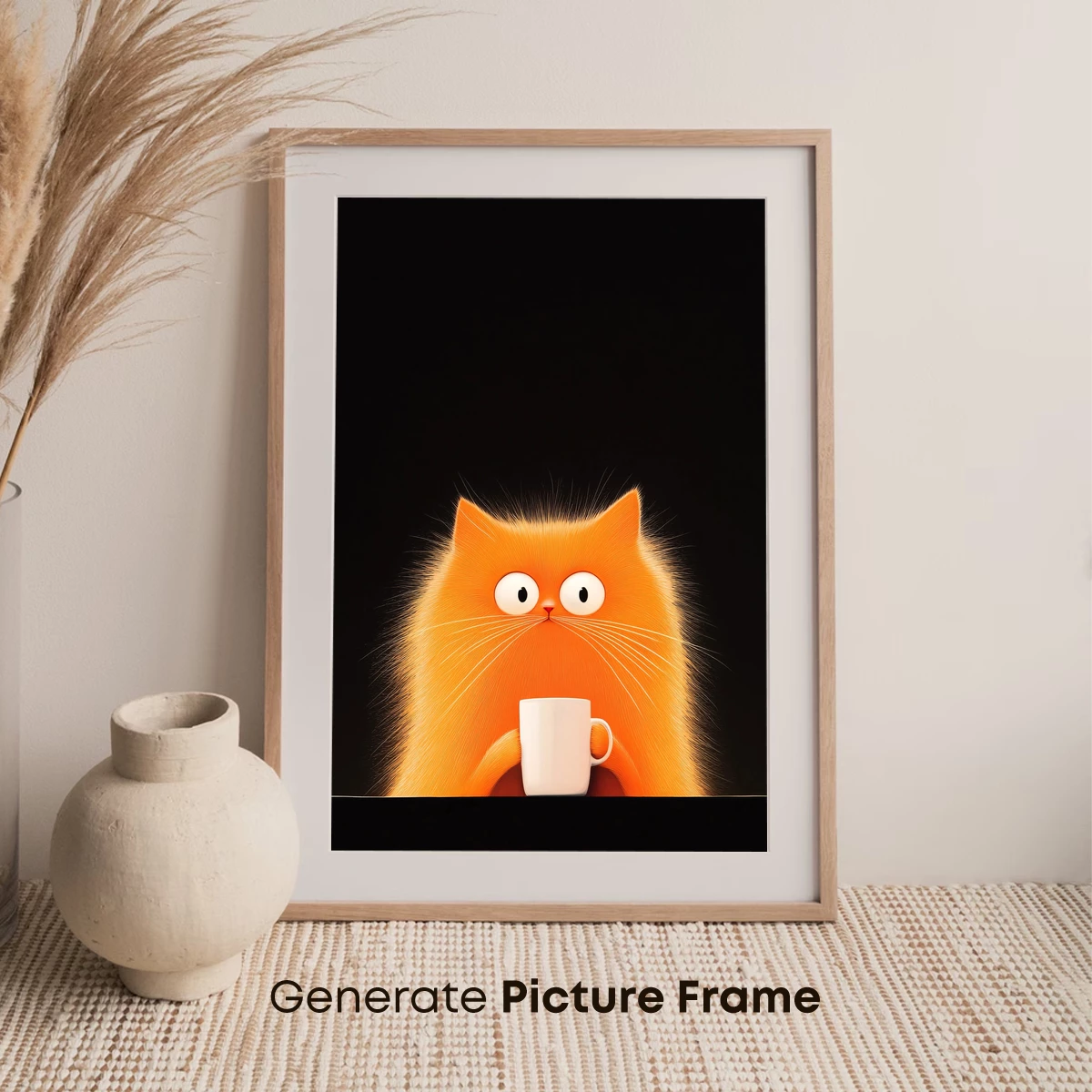 Cozy Cat with Coffee: Whimsical Cartoon Charm - Image 7