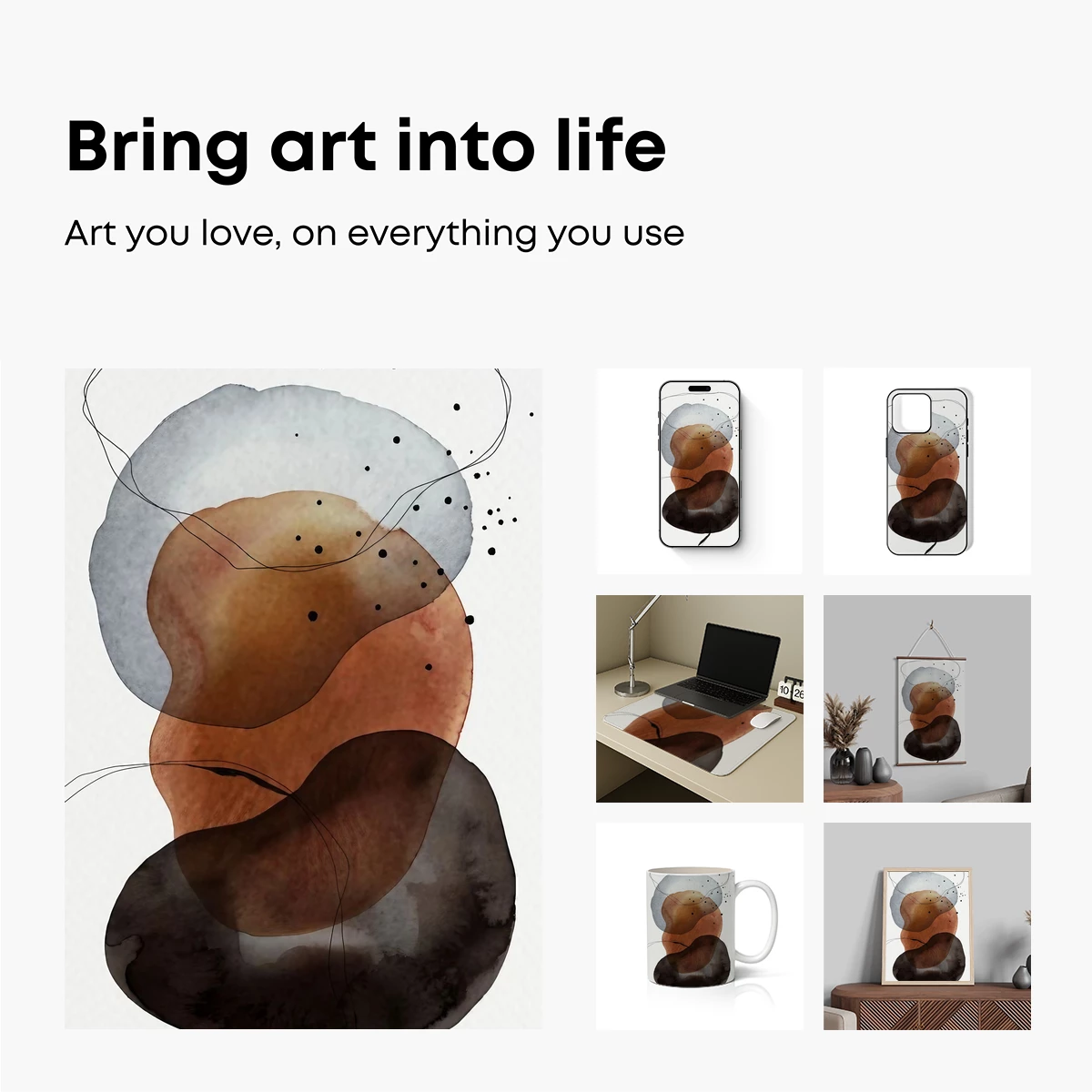 Abstract Watercolor Fusion: Layers of Earth Tones - Image 2