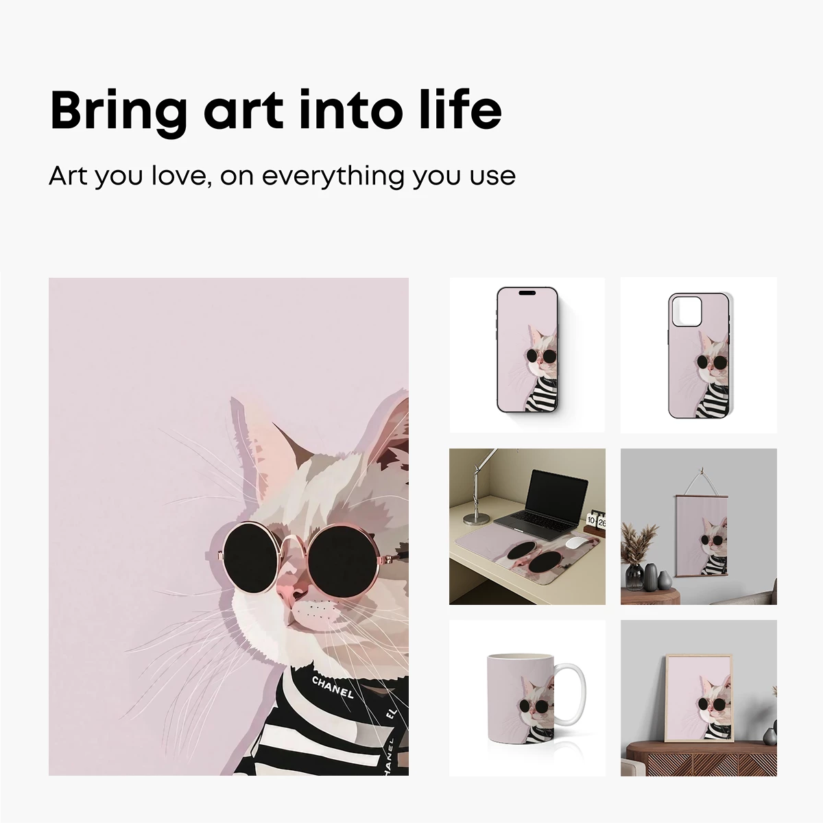 Chic Cat in Stripes: A Fashionable Feline Fantasy - Image 2