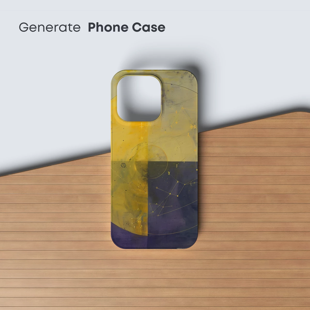 Celestial Harmony: Yellow and Indigo Constellation Art - Image 3