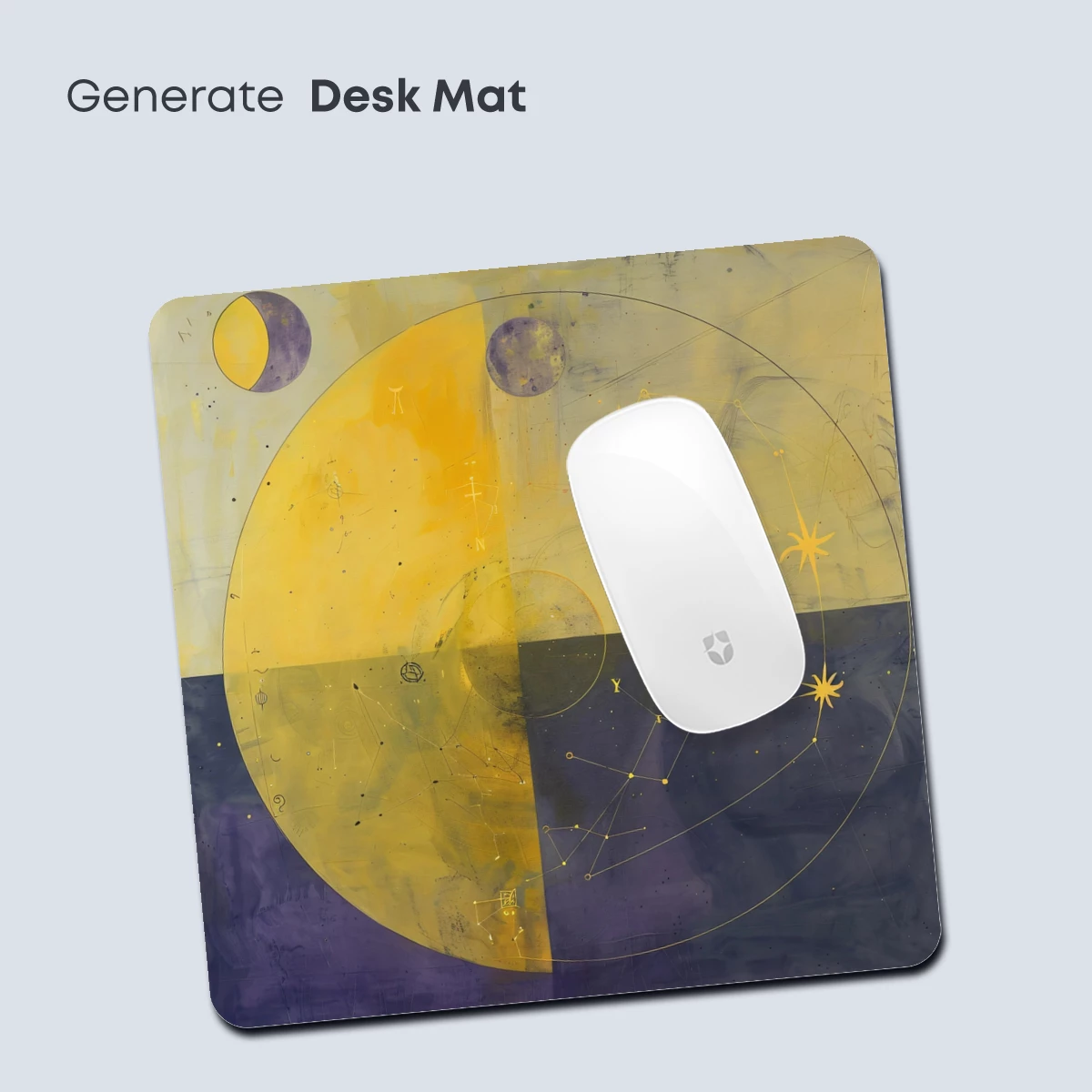 Celestial Harmony: Yellow and Indigo Constellation Art - Image 4