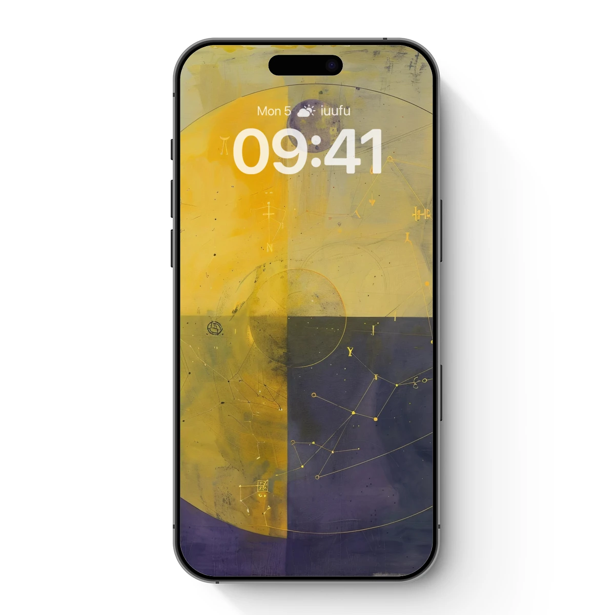 Celestial Harmony: Yellow and Indigo Constellation Art