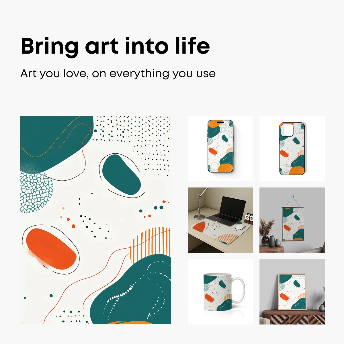 Abstract Teal and Orange Harmony - Image 2