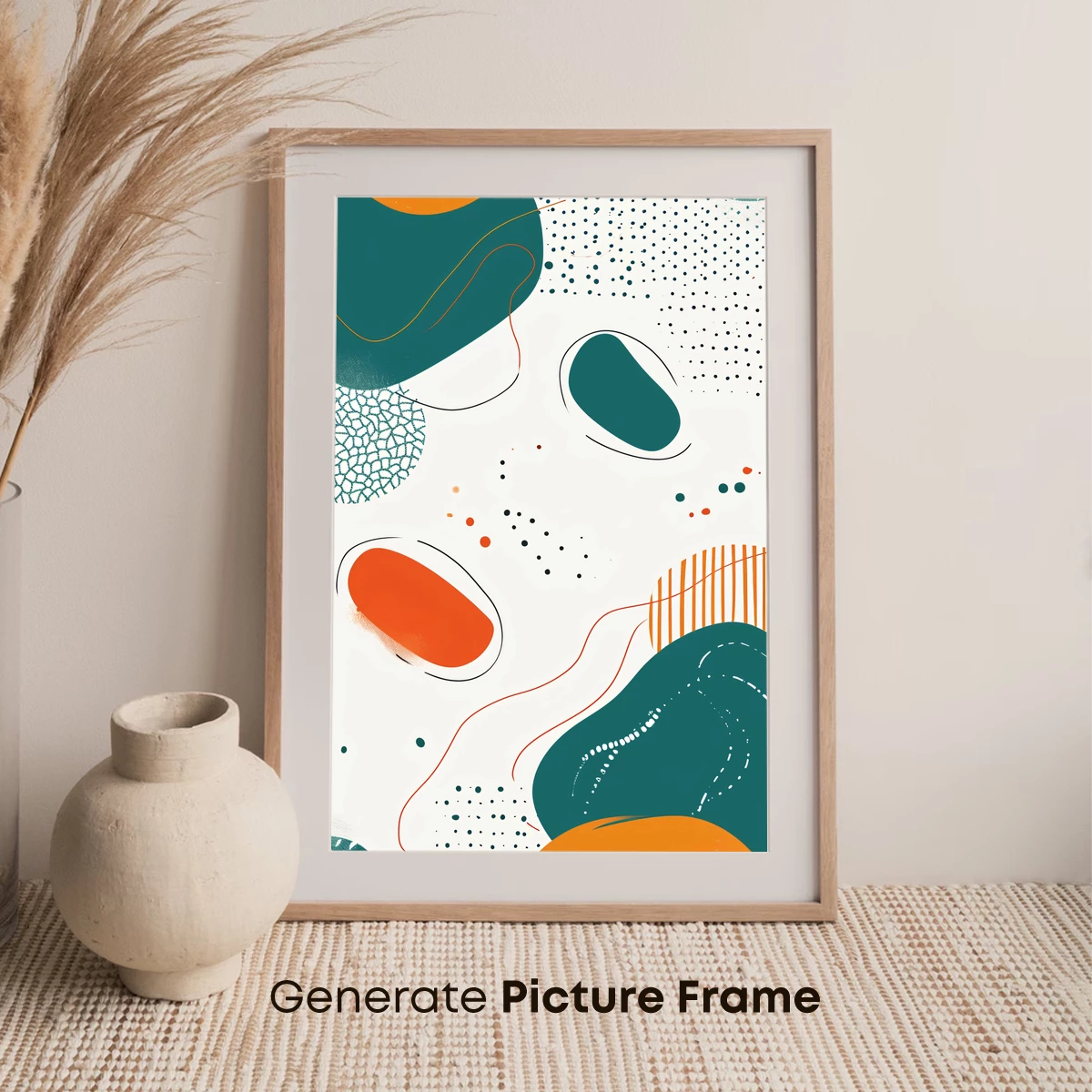 Abstract Teal and Orange Harmony - Image 7