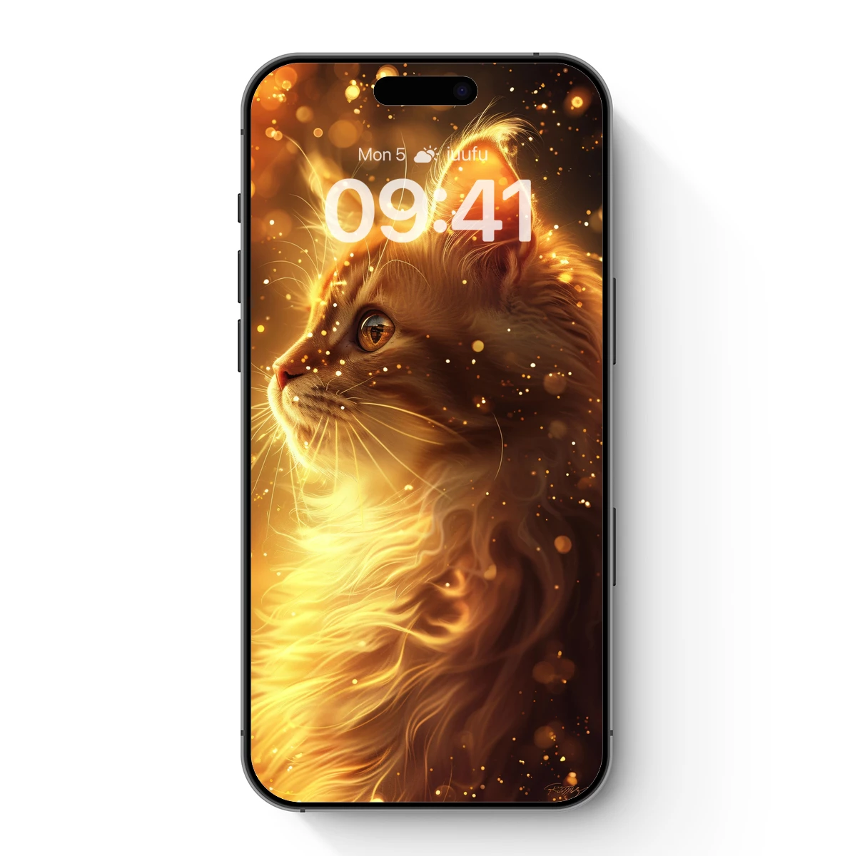 Golden Feline Aura: Mystical Cat Art