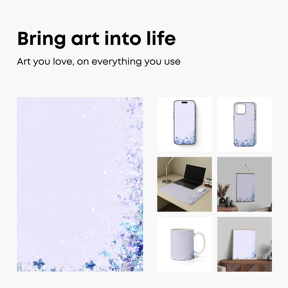 Ethereal Blue Blossom Cascade