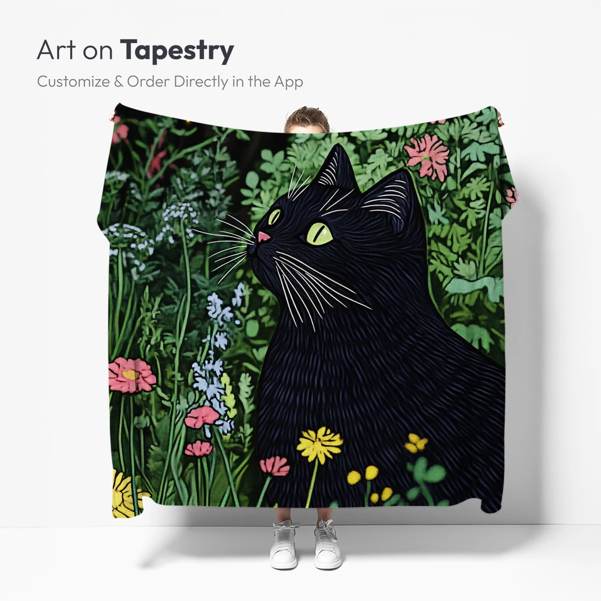 Enchanted Garden Cat: Whimsical Floral Fantasy - Image 4