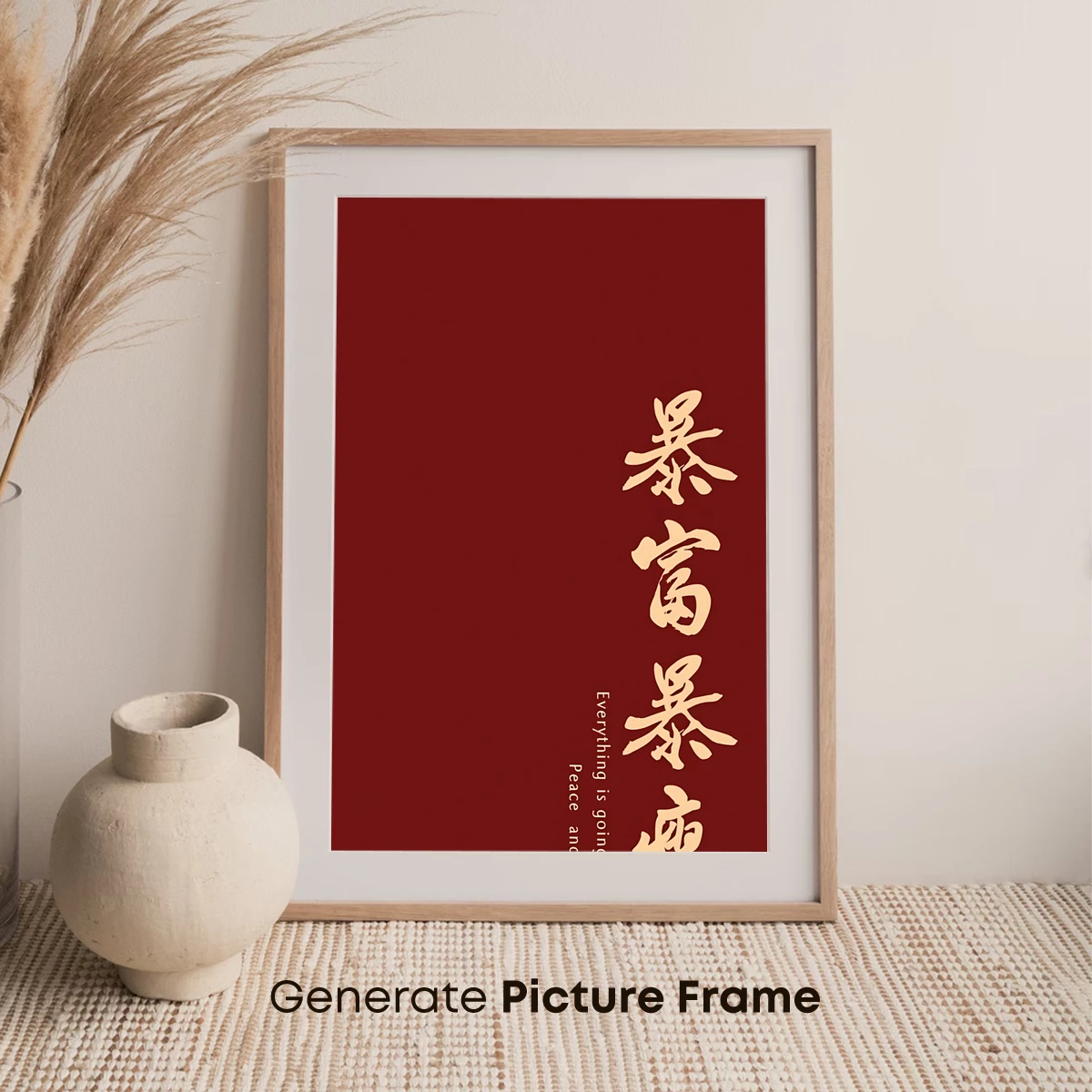 Golden Calligraphy on Crimson: Harmony of Tradition and Modernity - Image 7