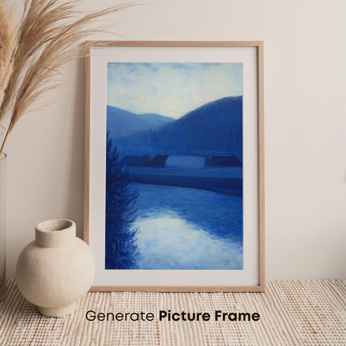 Blue Twilight Serenity: A Monochromatic Landscape Symphony - Image 7