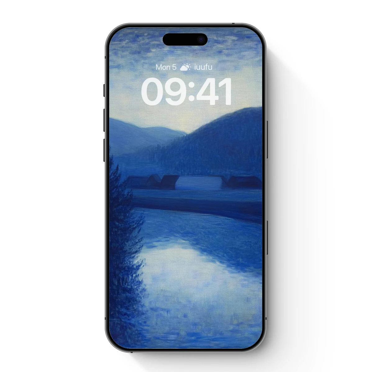 Blue Twilight Serenity: A Monochromatic Landscape Symphony