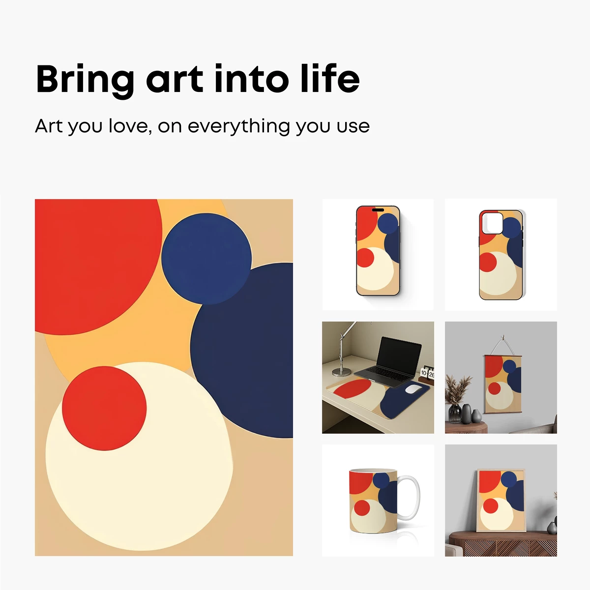 Geometric Harmony: Bold Circles in Abstract Fusion - Image 2