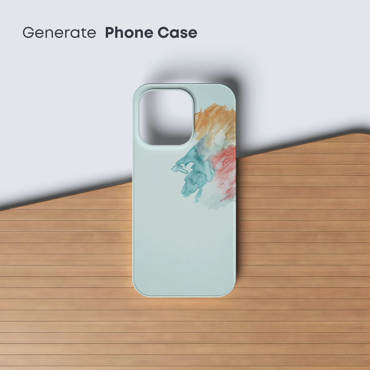 Abstract Watercolor Fusion: Teal, Coral, and Amber Harmony - Image 3