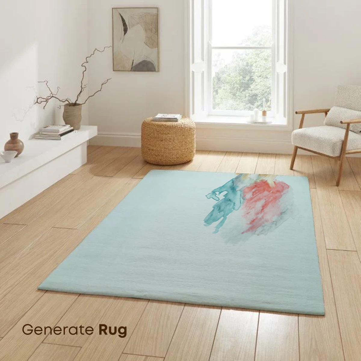 Abstract Watercolor Fusion: Teal, Coral, and Amber Harmony - Image 6