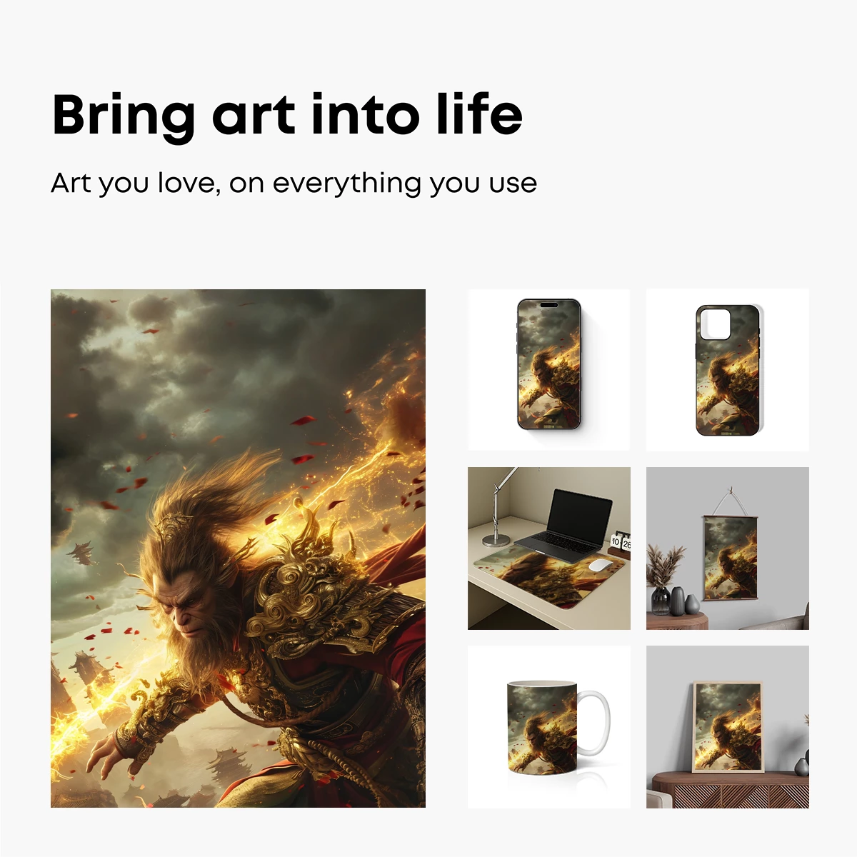 Epic Warrior in Golden Armor: Mythical Battle Scene - Image 2