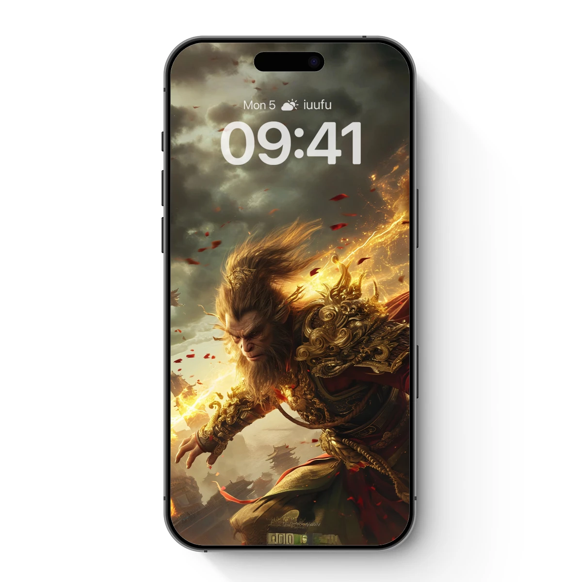 Epic Warrior in Golden Armor: Mythical Battle Scene