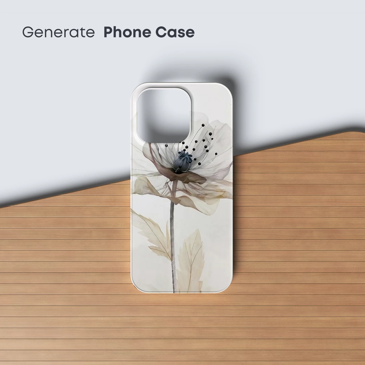 Ethereal Poppy: Monochrome Transparency Art - Image 3