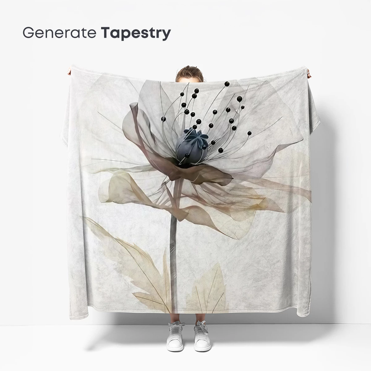 Ethereal Poppy: Monochrome Transparency Art - Image 5