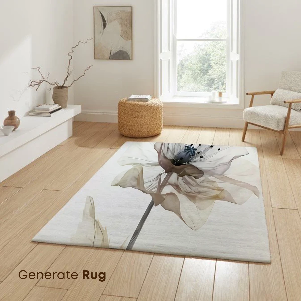 Ethereal Poppy: Monochrome Transparency Art - Image 6