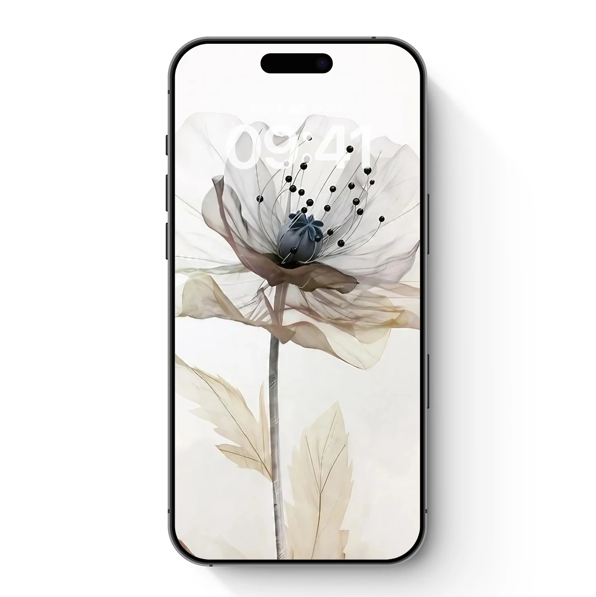 Ethereal Poppy: Monochrome Transparency Art