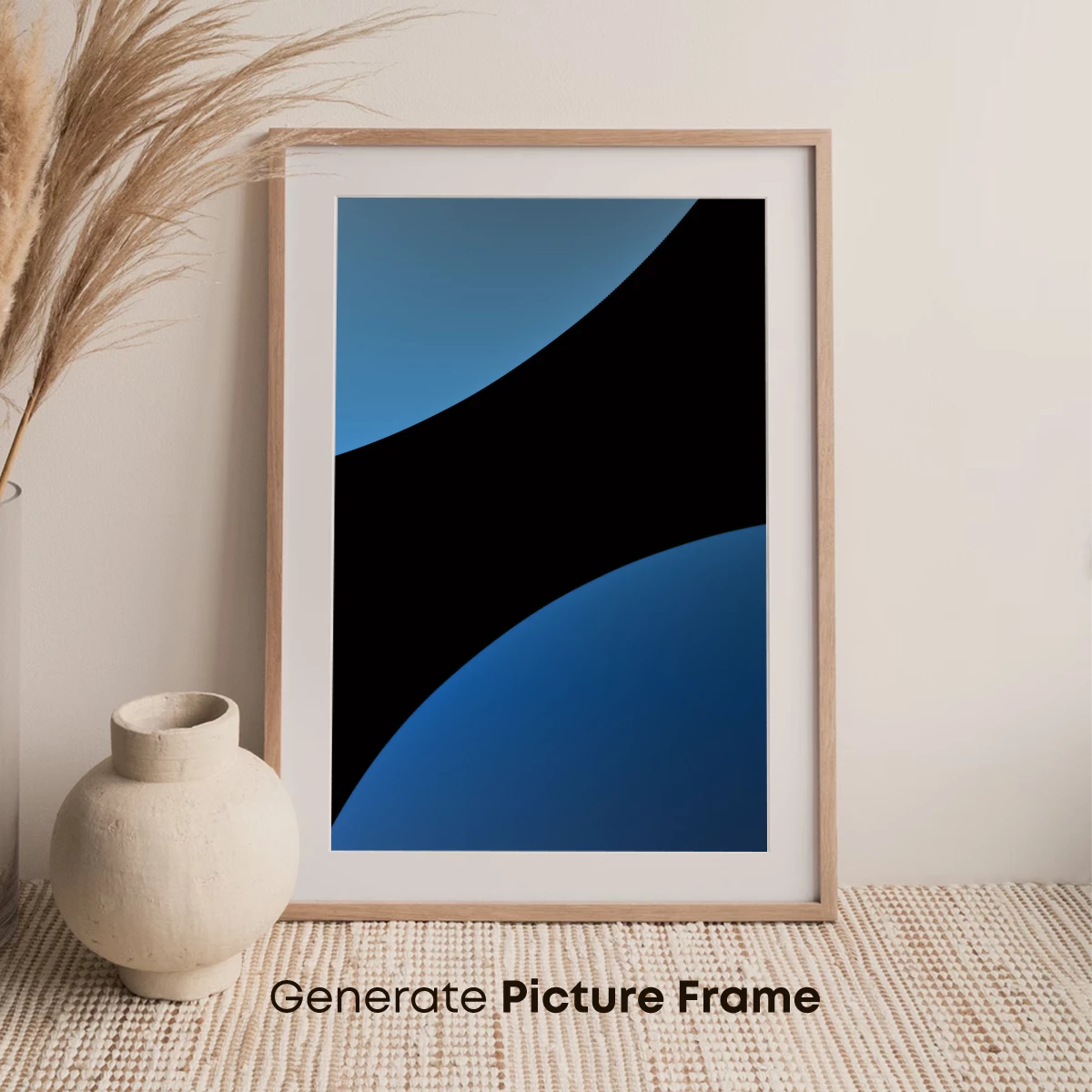 Eclipse of Serenity: Blue and Black Abstract Flow - Image 7