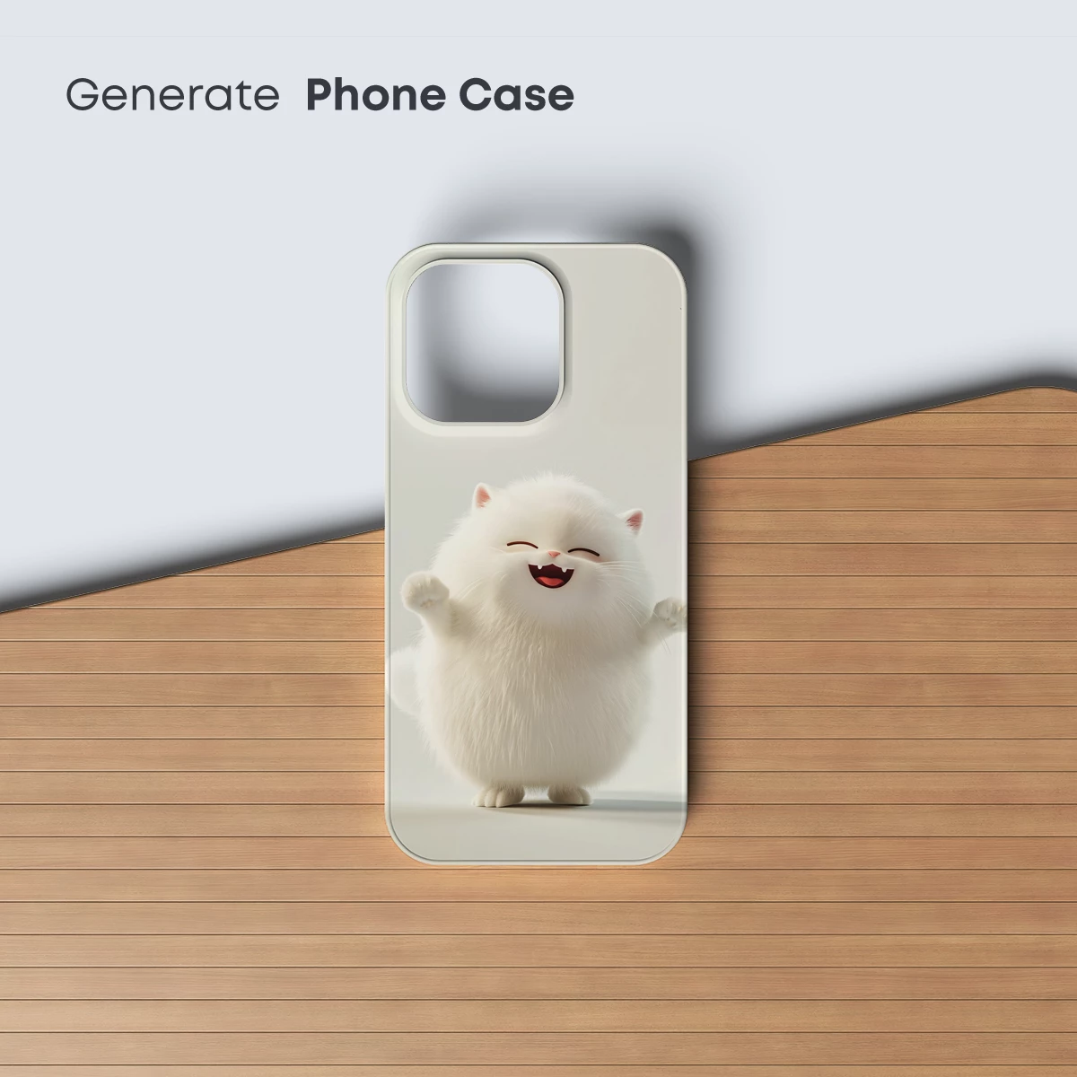 Fluffy Joy: Whimsical White Cat in Ecstatic Dance - Image 3