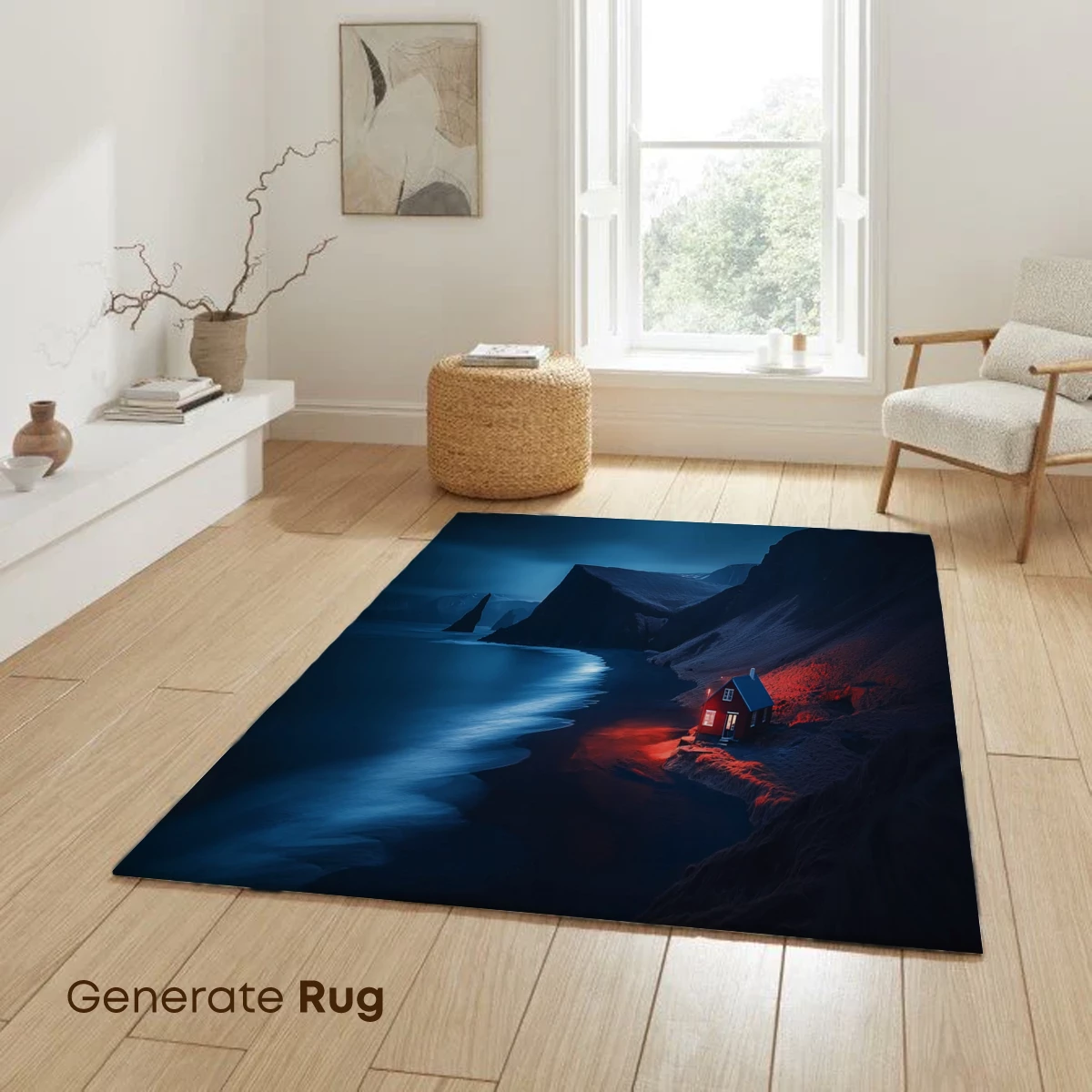 Luminous Solitude: Coastal Cabin at Twilight - Image 6