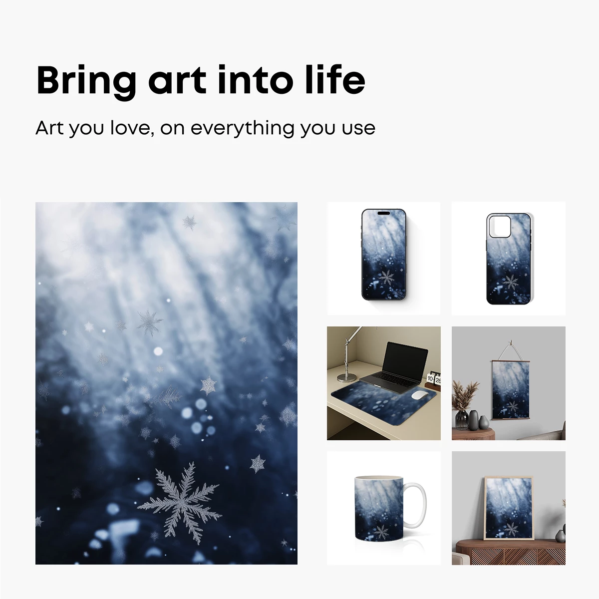 Frosty Symphony: Snowflakes in Twilight - Image 2