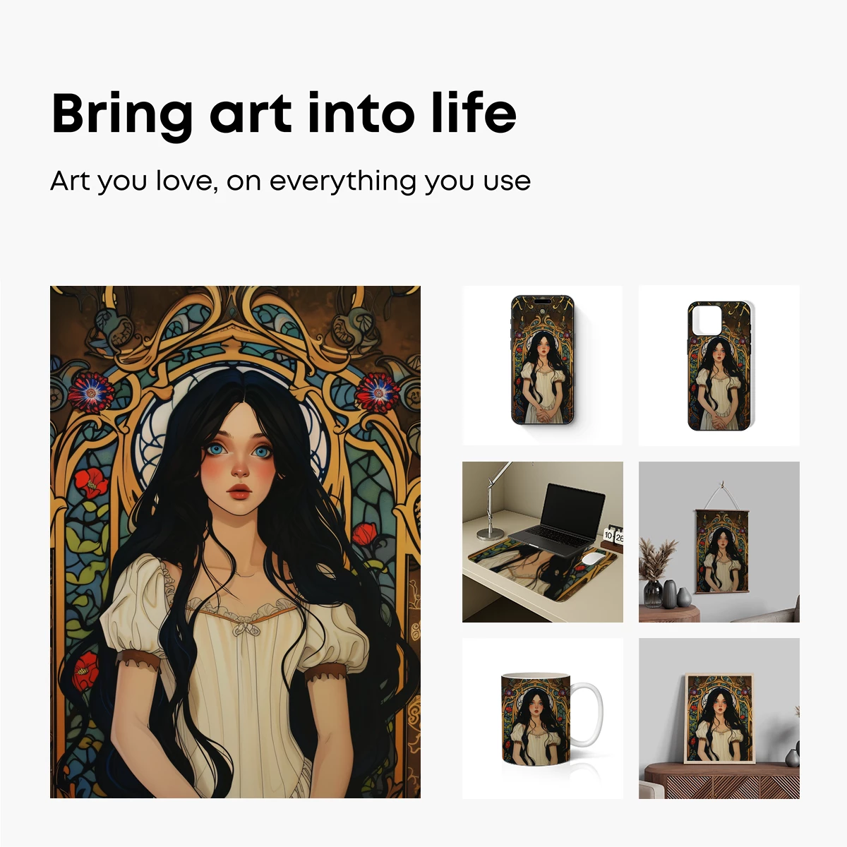 Art Nouveau Muse: Elegance in Stained Glass - Image 2