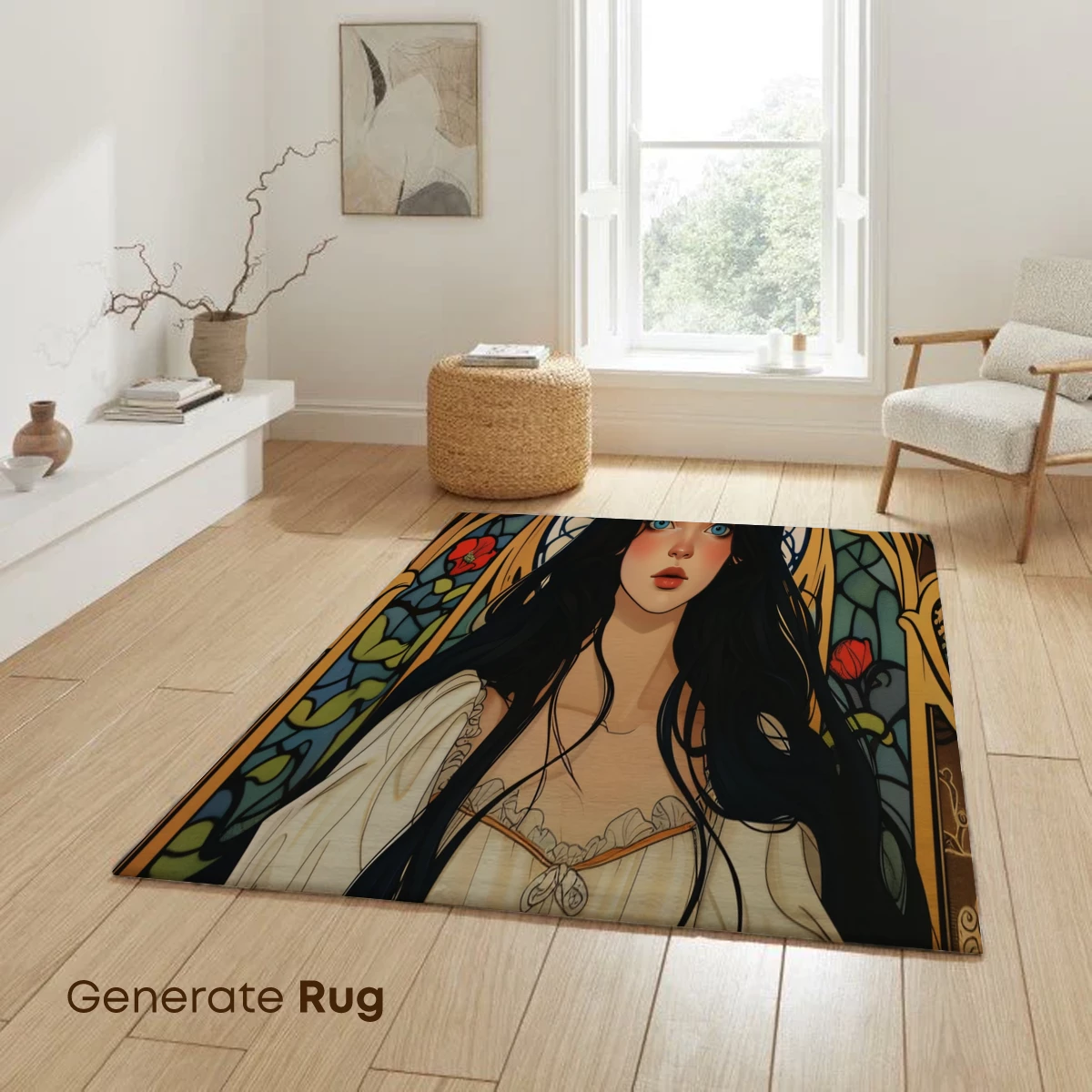 Art Nouveau Muse: Elegance in Stained Glass - Image 6