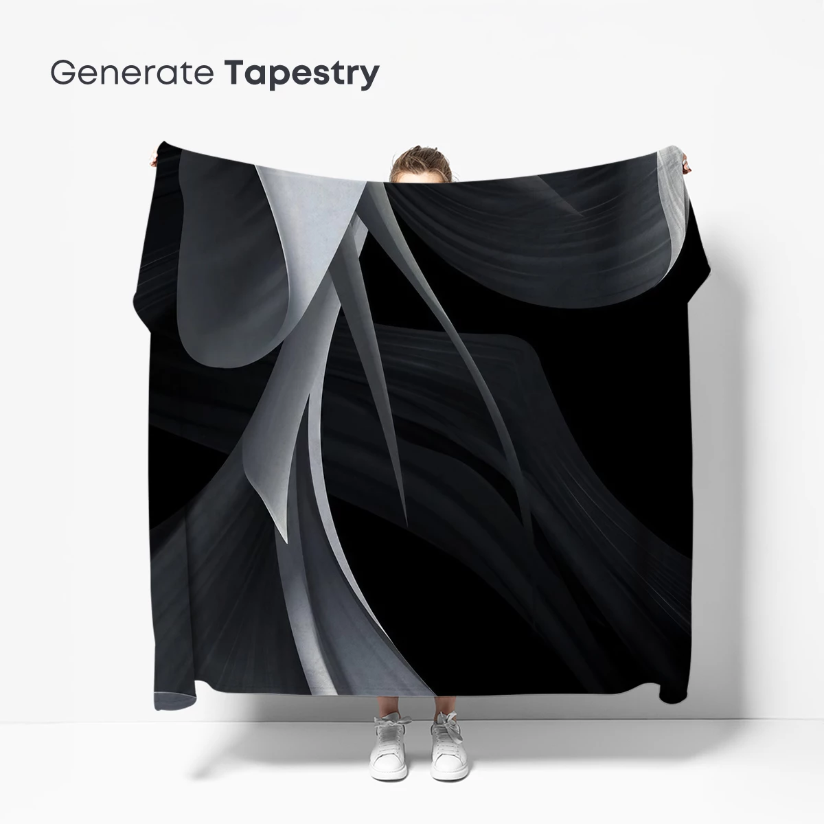 Ethereal Silk Dance: Abstract Flow in Monochrome - Image 5