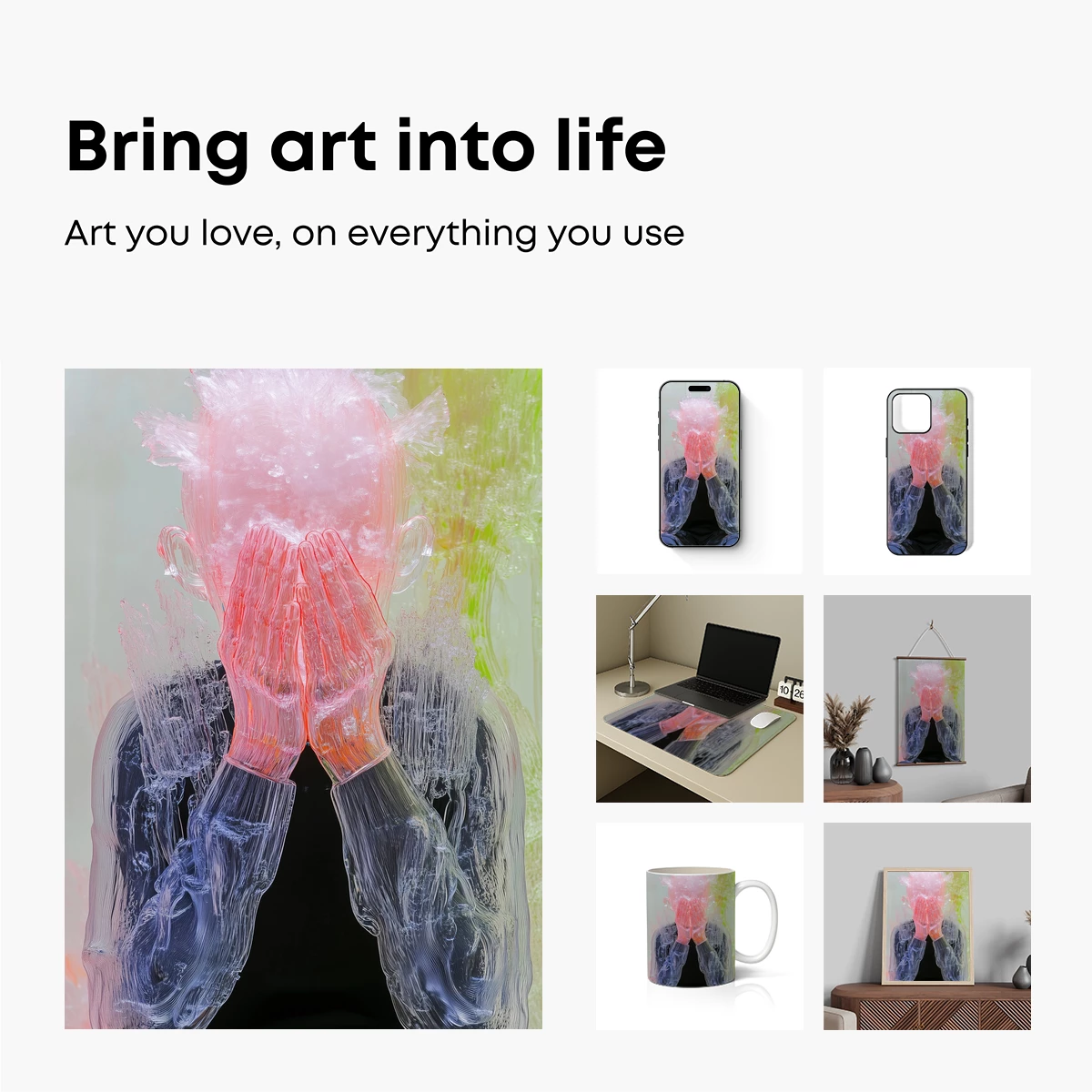 Cotton Candy Dreams: Ethereal Figure in Neon Haze